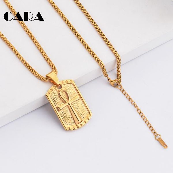 

pendant necklaces cara arrival mens trendy hip hop punk necklace crux ansata anka square table fashion jewelry cagf0186, Silver