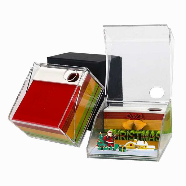 

party favor omoshiroi block 3d notepad cubes christmas ornaments diy memo pad acrylic box aesthetic room decor merry gift