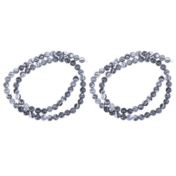 

strands striated loose beads jewelry making black and white malachite bead decorative objects & figurines