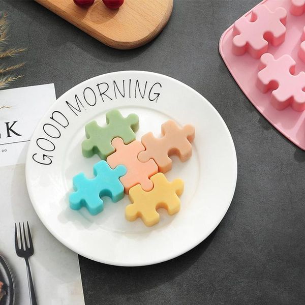

baking moulds jigsaw silicone mold ice cube tray chocolate pudding diy jelly soap cake p4m5 candy handmade l6d3