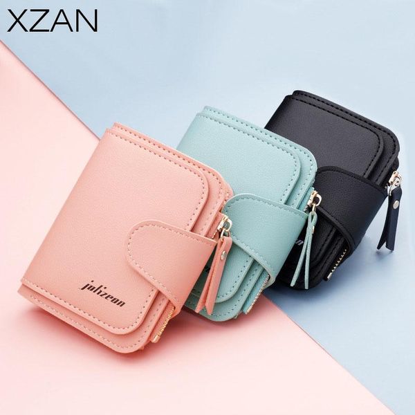 

wallets purses for women coins and cards holder ladies short button purse card female small pu leather wallet with zipper money, Red;black