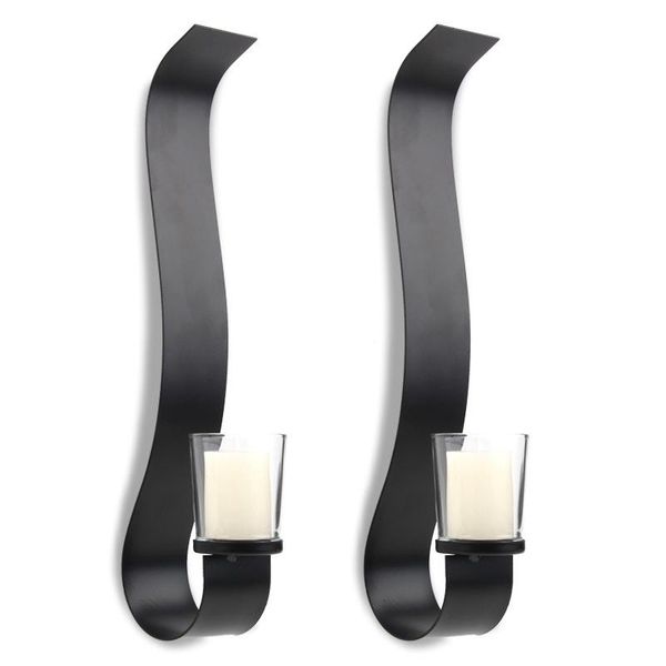 

candle holders 2pcs wrought iron holder shelf classic design wall hanging for home decoration