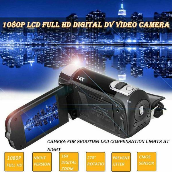 

camcorders 1080p video camera hd digital camcorder 24mp high definition dv cameras 270 degree rotation av night vision
