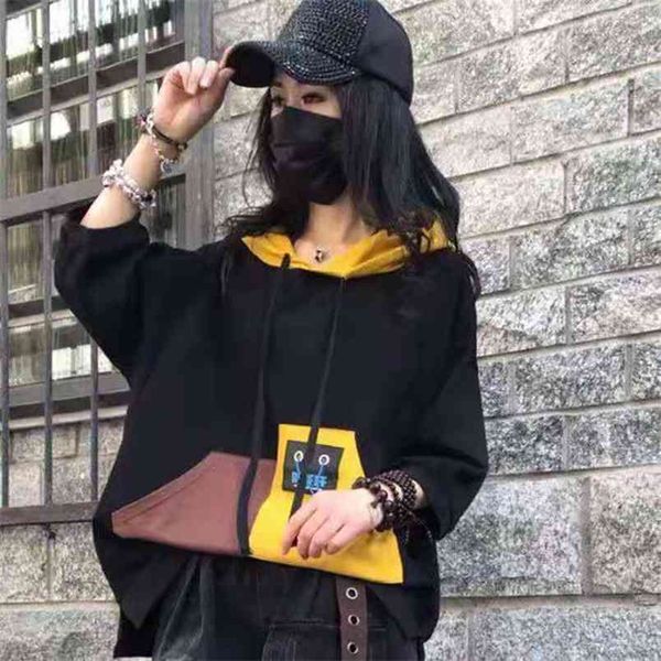 

arrival summer korean style women half sleeve hooded collar t shirt cotton asymmetry pockets patchwork t-shirt w272 210512, White