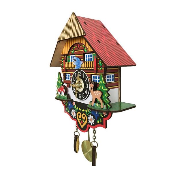 

retro wooden cuckoo clocks handcraft carving swing timer alarm home wall decor f2