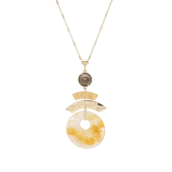 

pendant necklaces light yellow gold color round hollow quartz crystal link chain necklace classic style jewelry, Silver