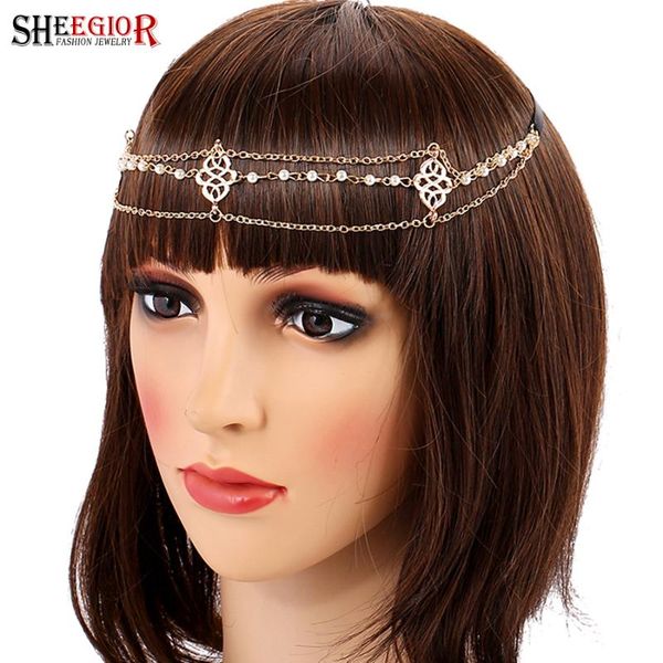 

hair clips & barrettes sheegior lovely silk ribbon hairbands accessories for women gold multistorey tassel auspicious clouds headband jewelr, Golden;silver