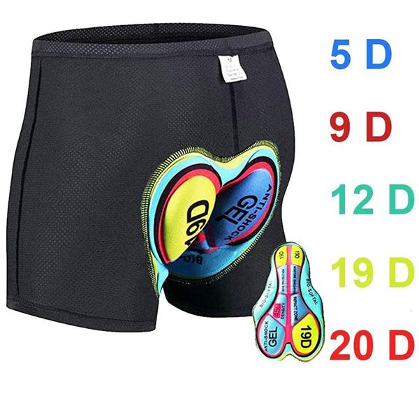 

gel pad shockproof cycling shorts 5d 20d men women underpant road bike liner quick-drying bicycle padded underwear motorcycle apparel