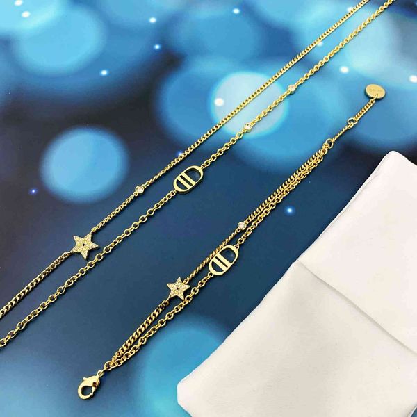 

70% off luxury jewelry family's new letter double necklaces in 2021, Silver