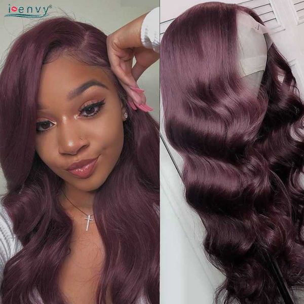 

lace wigs body wave front wig burgundy 99j human hair peruvian 13*4 frontal pre plucked remy, Black;brown