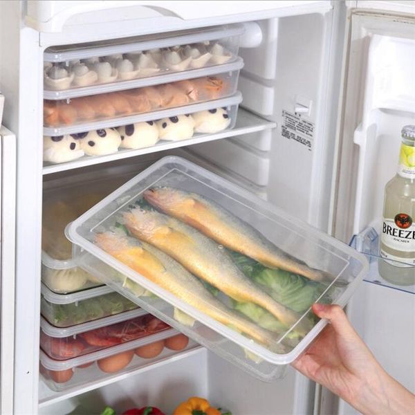 

storage bottles & jars fresh food dumplings fridge box fish fruits container refrigerator space saving kitchen organizer