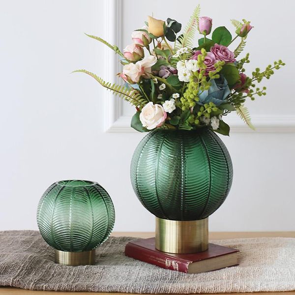 

vases antique leaves pattern living room decoration flower arrangement glass vase hydroponic device artware