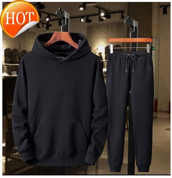 

oversized fat hooded sweater hoodie set men's autumn baseball shirt t-shirt off coat, Black