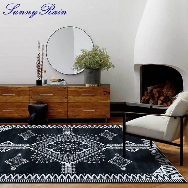 

carpets sunnyrain 1-piece printed black area rugs and for home living room 3096