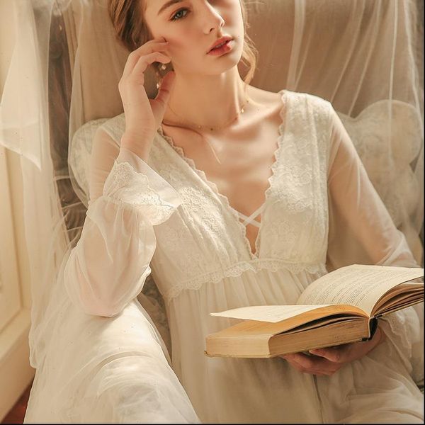 

nightgown long vintage women sleepwear mrs. cover summer ins fashion nightwear fairy, Black;red