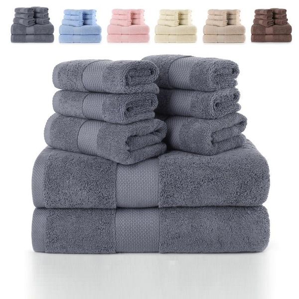 

towel 8pcs set luxury el & spa 100% genuine cotton 2 bath 4 square