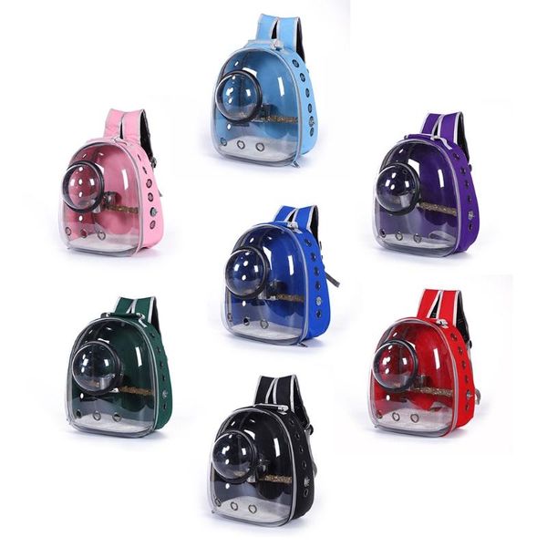 

backpack j60d parrot carrier with portable bird feeder cups travel cage for birds breathable transparent space and