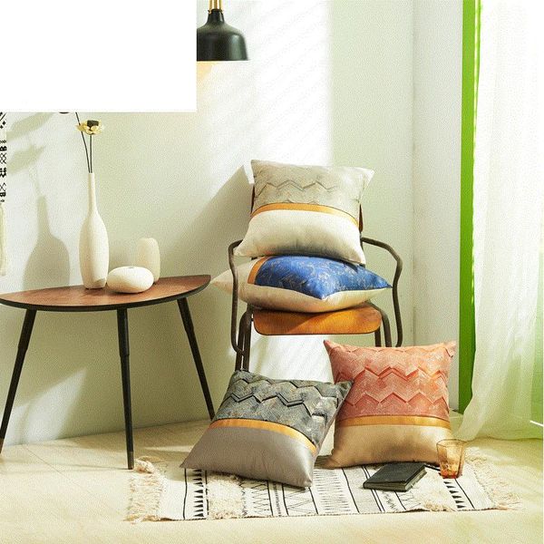 

cushion/decorative pillow wave pattern jacquard sofa cushion cover 45x45cm throw patchwork case decorative home el office car