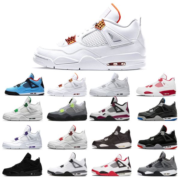 

man's basketball shoes 4s high cut court purple university red neon bred alternate motorsport orange metallic white cement cool grey co