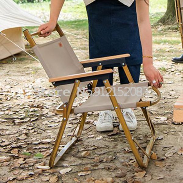 

camp furniture outdoor kermit aluminum alloy wood grain camping portable single fishing folding chair