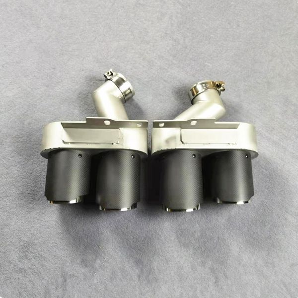 1 par de cano de escape com fibra de carbono fosco Akrapovic para A6L A7 C8 Aço Inoxidável Acessórios de Carro Muffler Dica