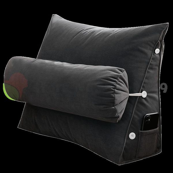 

pillow 60*22*50cm 2 in 1 cushion home office sofa bed removable washable soft velvet fabric cotton back mat waist pad headrest