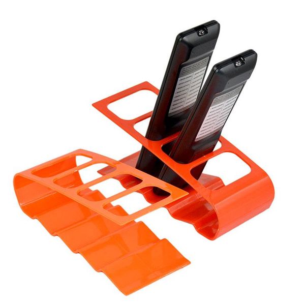 

practical multi-purpose organizer tool tv dvd vcr step 4 section remote control storage stand plastic holder hooks & rails