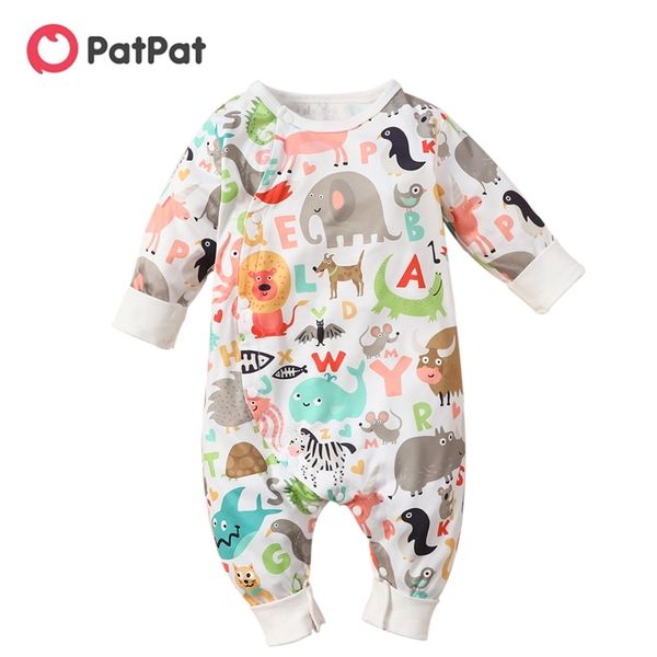 

summer baby animal print long-sleeve jumpsuit 210528, Blue