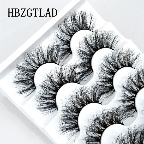 

5pairs 3d mink lashes bulk faux with custom box wispy natural pack short wholesales false eyelashes