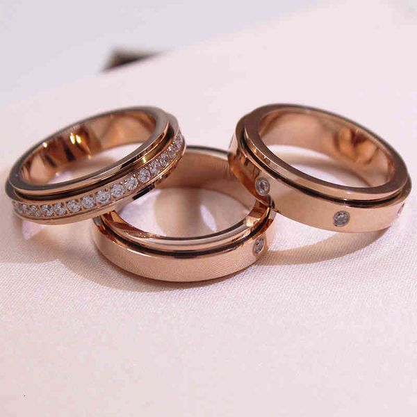 

ring bo family fortune female titanium steel diamond rose gold couple full diamond seven single tail, Silver