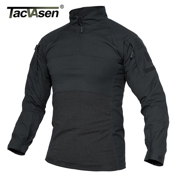 TACVASEN T-shirt militari tattiche da uomo Assault Combat Army Rip-stop Work Cargo magliette Hike Shoot Top Airsoft Abbigliamento 210716