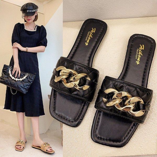 

low shoes womens slippers outdoor slides platform shale female beach fashion pantofle soft flat sabot luxury 2021 pu basic, Black