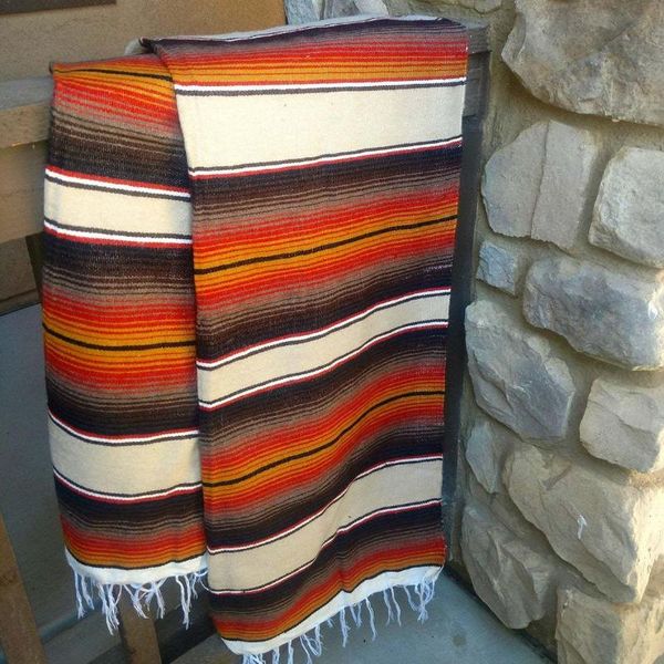 

blankets drop beach blanket stripe rainbow mexican outdoor camping picnic mat home tapestry table