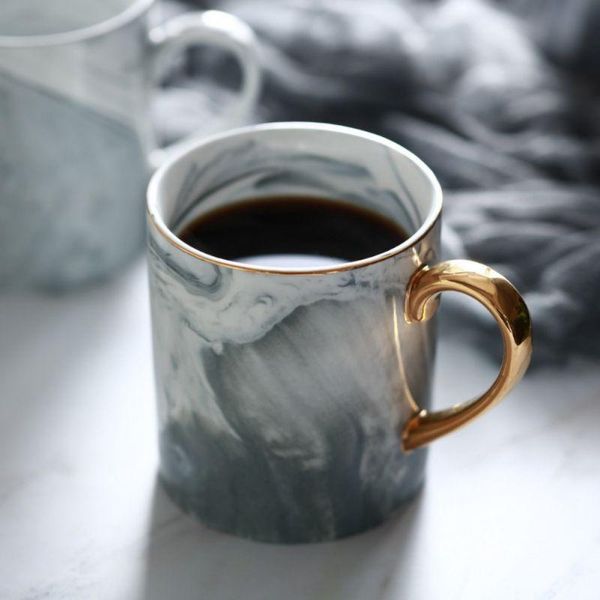 

mugs europe style milk coffee marble gold inlay mug breakfast office home drinkware tea cup for lover's gifts