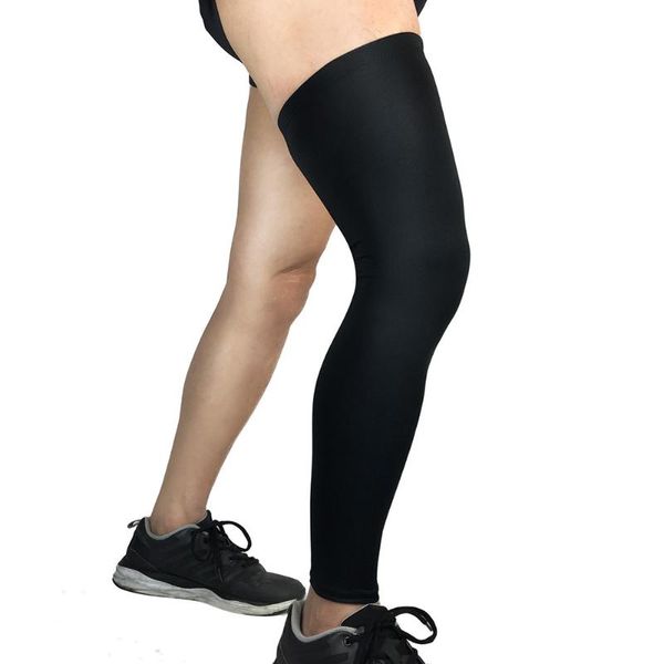 

arm & leg warmers 1 pair breathable sports knee guard cover pads outdoor running compression socks legging sleeves protective calf for men w, Black