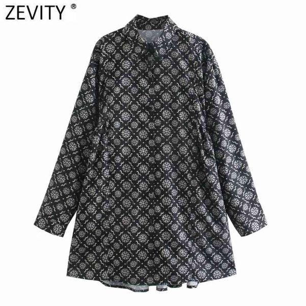 

spring women vintage totem flower print casual loose shirt dress femme long sleeve pleats vestido chic retro ds4819 210420, Black;gray