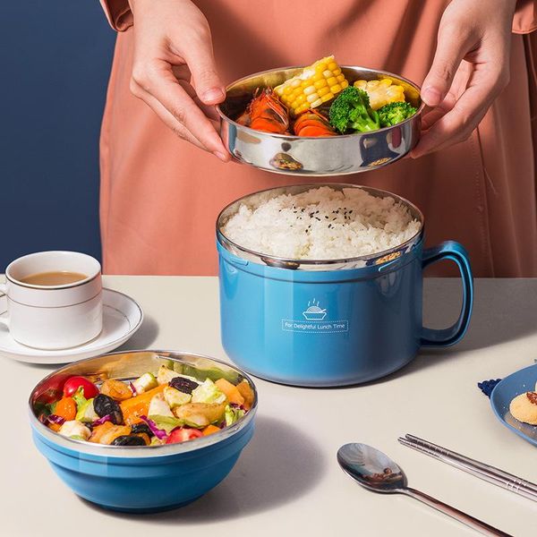 

dinnerware sets 900ml 304 stainless steel lunch box instant noodle cup anti-scald portable for students & office worker tableware