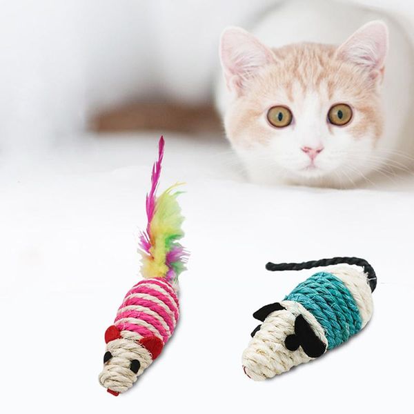 

cat toys s 1 pet toy sisal mouse feather favorite grabbing interactive