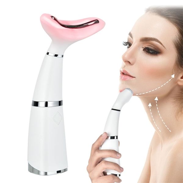 LED Pon Neck Massager Riduce le rughe Rafforzamento della pelle Doppio mento Dimagrante Beauty Face Dispositivo antirughe 220121