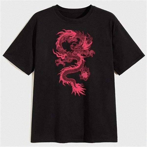 

men's t shirt shirt stamping dragon deer plus size round neck casual daily print short sleeve casual fashion white black navy blue / s