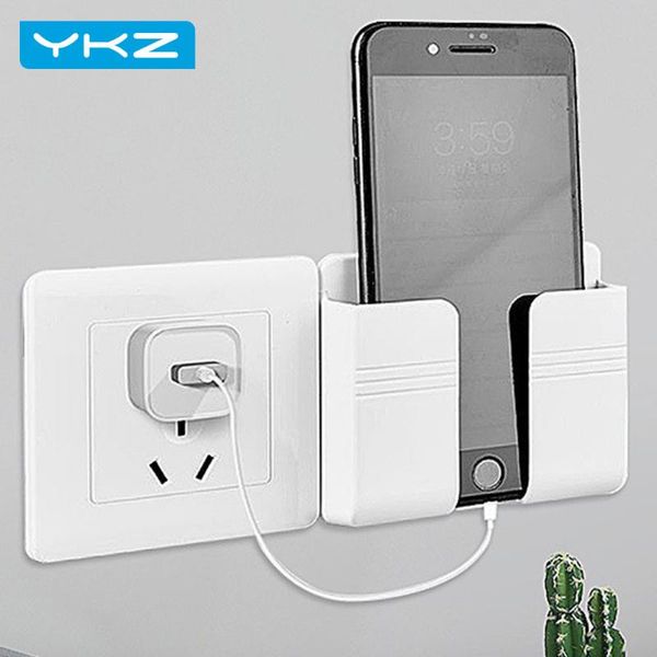 

3pcs mobile phone holder wall mounted organizer storage box charger hook cable charging dock multifunction stand cell mounts & holders