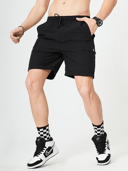 

men's t-shirts shorts men 2021 summer trend loose thin five-point pants casual outdoor sports running, White;black