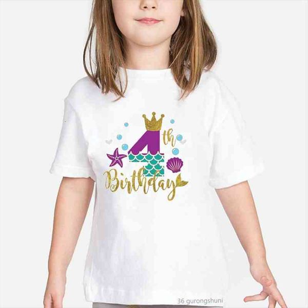 

newly girls t shirt 4 12 years old birthday costume summer harajuku kawaii kids party vogue aesthetic, Blue
