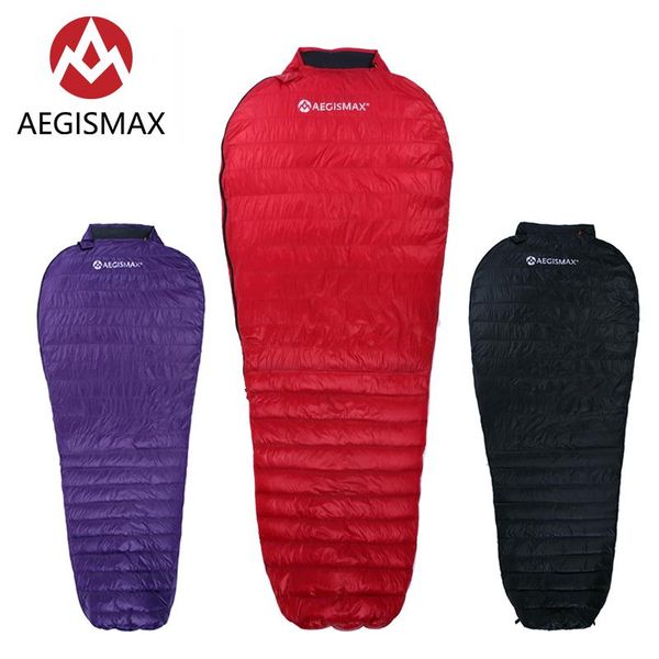 

sleeping bags aegismax nano upgrade series red black purple outdoor camping ultra-light spring autumn mummy ultra dry down bag