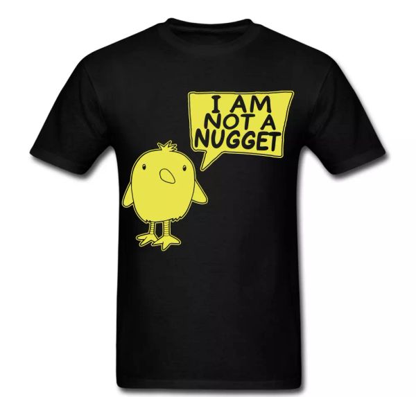 

i am not a nugget chicken chick cute funny t shirt tee, White;black