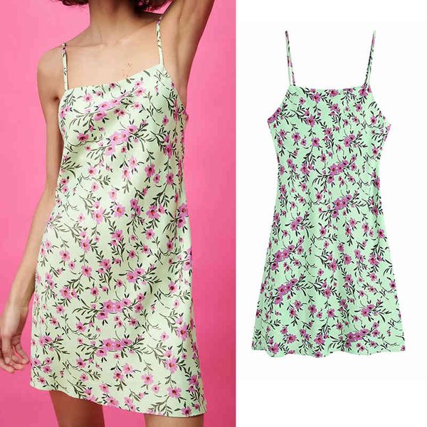 

casual dresses 2021 spring summer fashion women flowers printing mini dress sling women's clothing receive waist leak back dress v, Black;gray