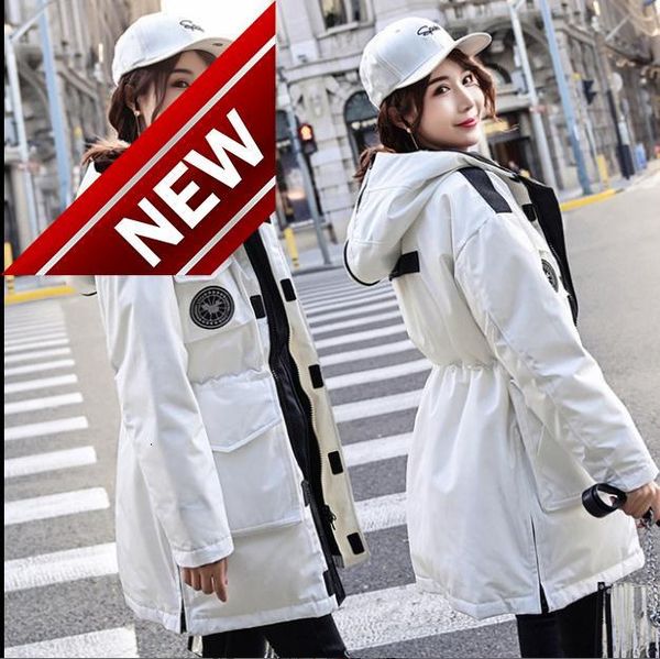 

big goose down jacket in long code to thicken the military men's wear loose couple with women's clothing, Black