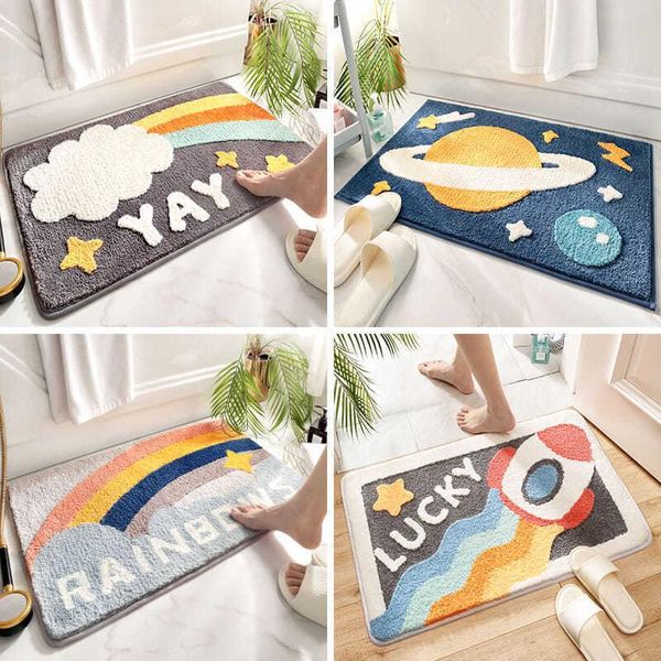 

nordic carpet area rugs funny bathroom bedroom floor rainbow mats welcome doormat home decoration cute egg shape rug carpets