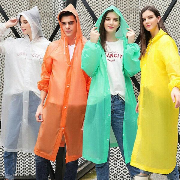 

raincoats 1pc waterproof rain jacket outdoor long eva hooded poncho rainwear