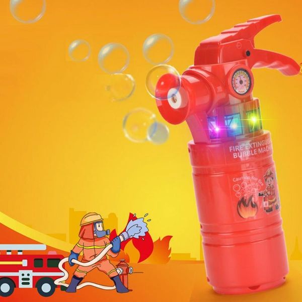 

party favor kids bubble blower toy outdoor warning sound flashing light red extinguisher machine children interactive gift